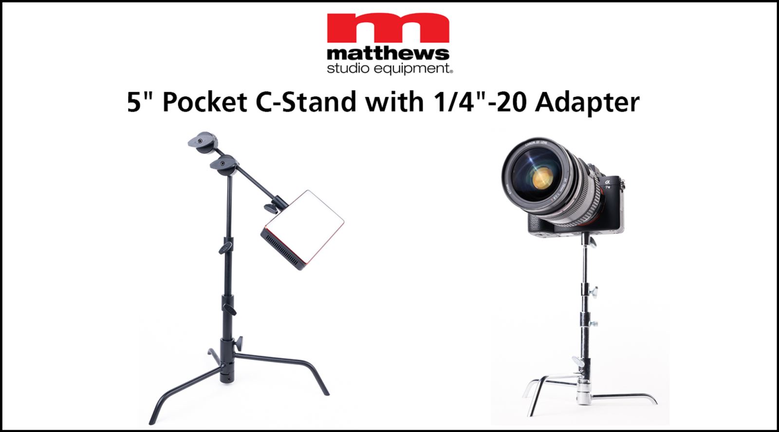 Matthews 5" Pocket C-Stand with 1/4-20 Adapter