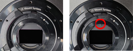 protrusion on the upper part of the front optical filter component 